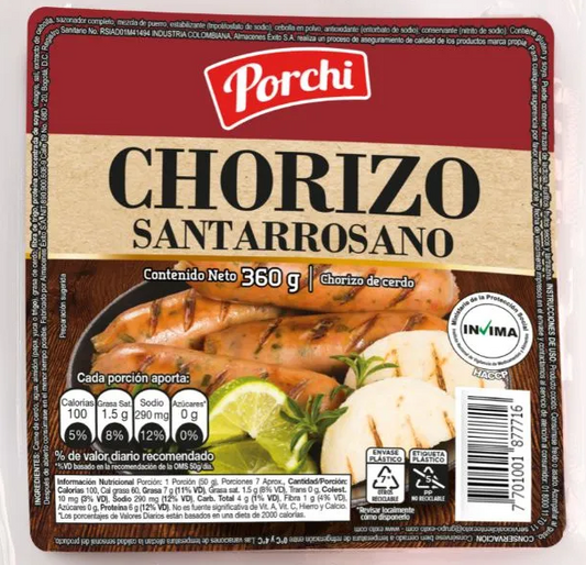 CHORIZO SANTARROSANO PORCHI (360 gr)